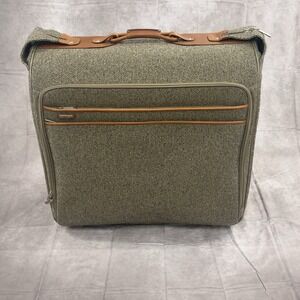 Vintage Hartmann Tweed Collection Wheeled Garment Bag Leather Trim